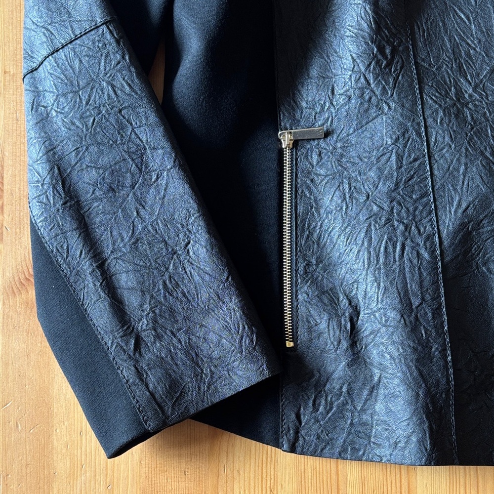 Lafayette 148 New York Black Leather Jacket - Picture 3 of 5